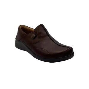 Clarks 5.5 M Unstructured Leather Slip On Shoes Un Loop 2 Walk Dark Tan NEW